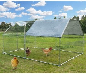 Large Metal Chicken Coop Walk-in Poultry Cage Hen Run