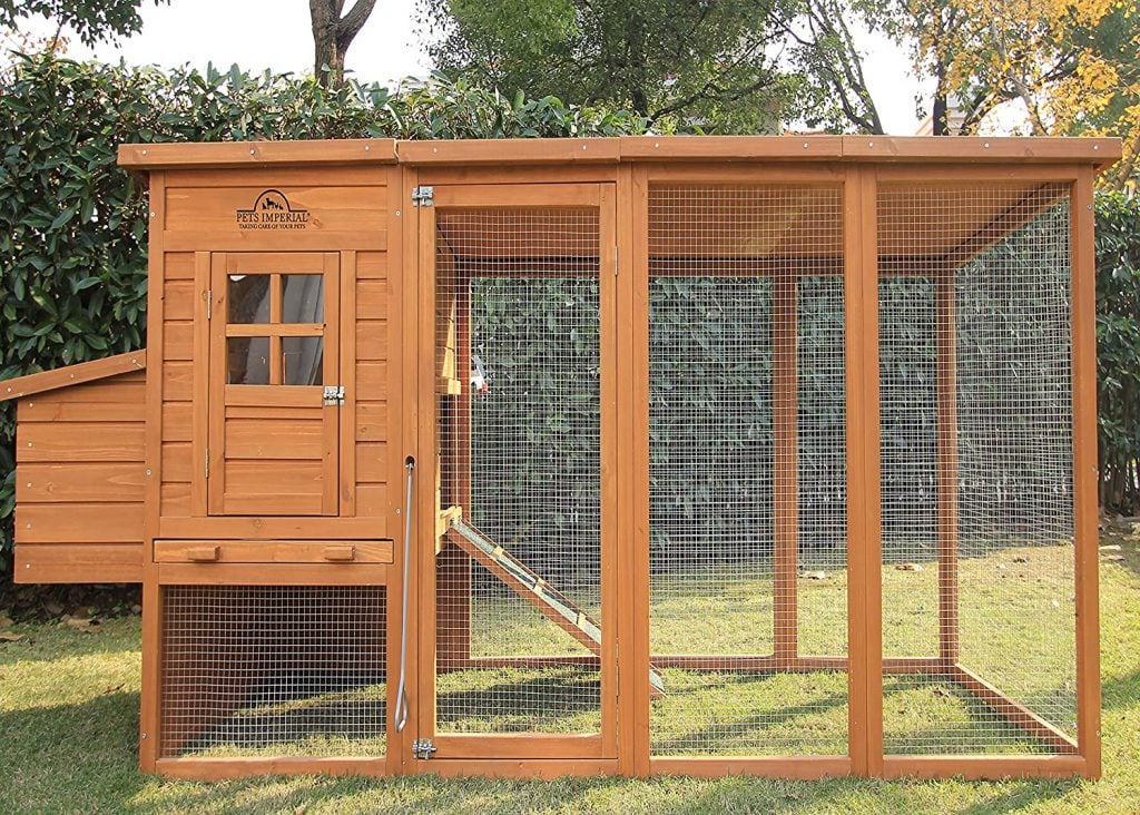 Pets Imperial Arlington Chicken Coop with Extra Long Run 8ft/2.5m and Ashpalt Roof Suitable for 4/6 Birds Depending On Size