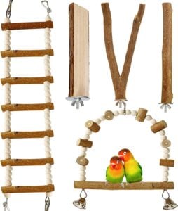 Luonfels Bird Perch With Ladder and Swings