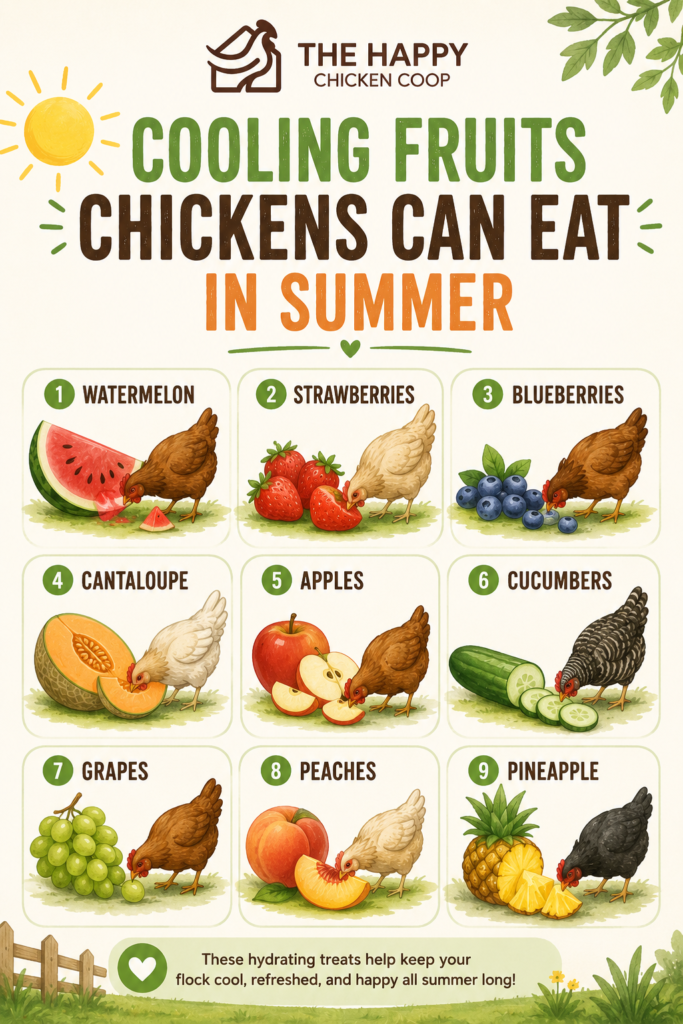 cooling fruits chickens can eat in summer