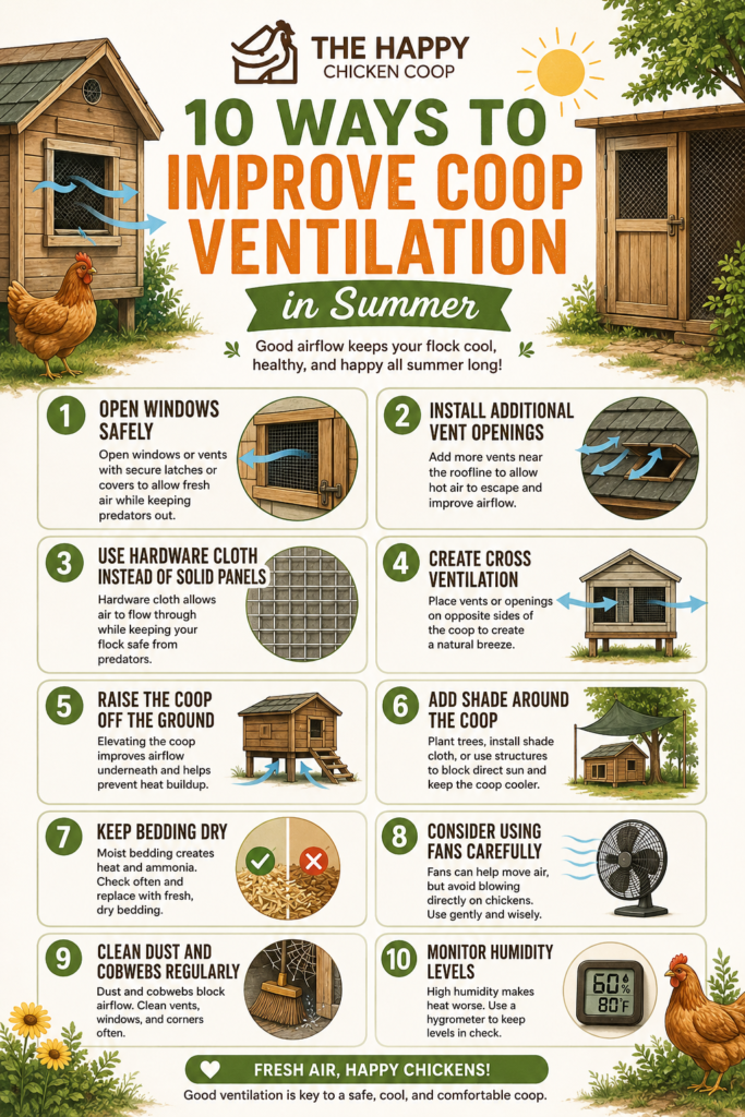 Improve Coop Ventilation in Summer infographics